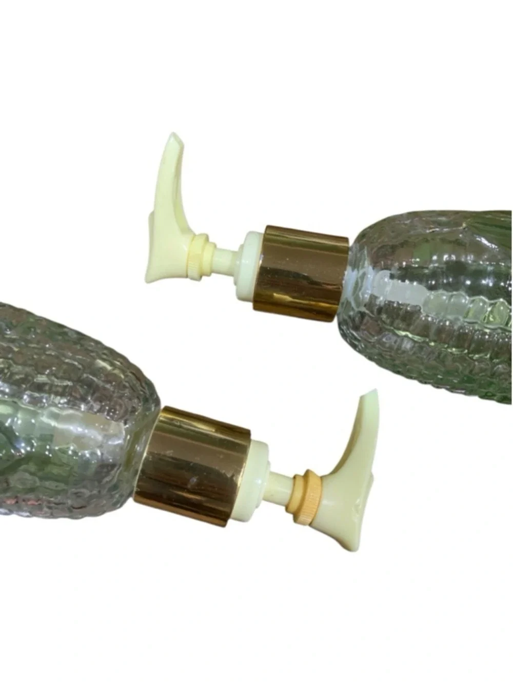 Vntg 70’s Avon Golden Harvest Green Corn Cob Soap/lotion Dispensers set of two